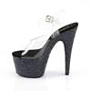Pleaser - ADORE708LG Sandale à bride à la cheville, Pole dance chaussures - Chaussures de pole dance - Noir/Multicolore Product image